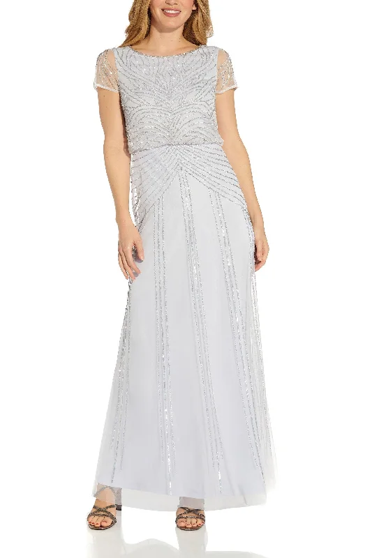Appliqued wedding dresses with 3D floral designs Adrianna Papell AP1E209663 Long Short Sleeve Formal Dress Appliqued wedding dresses with 3D floral designs Adrianna Papell AP1E209663 Long Short Sleeve Formal Dress