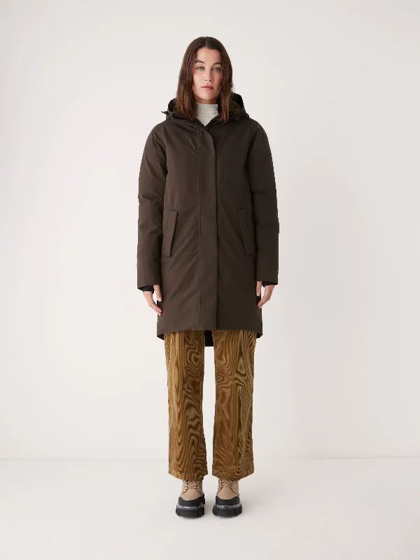 Women's double - breasted tweed jackets in classic colors for a sophisticated office look The Capital Parka in Espresso Women's double - breasted tweed jackets in classic colors for a sophisticated office look The Capital Parka in Espresso