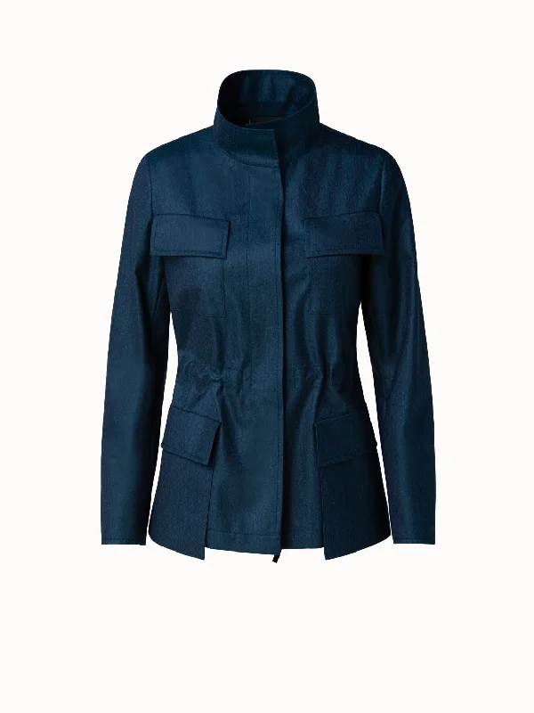Women's faux fur - trimmed denim jackets for a trendy and cozy style Cashmere Silk Storm System® Safari Jacket Women's faux fur - trimmed denim jackets for a trendy and cozy style Cashmere Silk Storm System® Safari Jacket