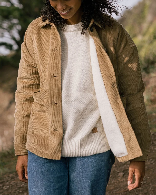 Women's cropped down jackets in bold colors for a sporty and fashionable winter outfit Flint Corduroy Overshirt - Biscuit Women's cropped down jackets in bold colors for a sporty and fashionable winter outfit Flint Corduroy Overshirt - Biscuit
