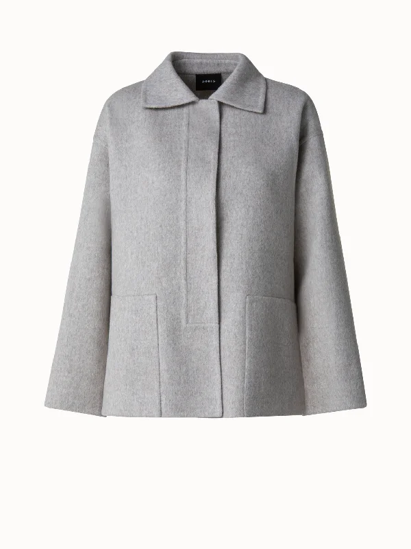 Women's cropped leather jackets with a fringe detail for a western - inspired outfit Laars Cashmere Double Face Jacket Women's cropped leather jackets with a fringe detail for a western - inspired outfit Laars Cashmere Double Face Jacket