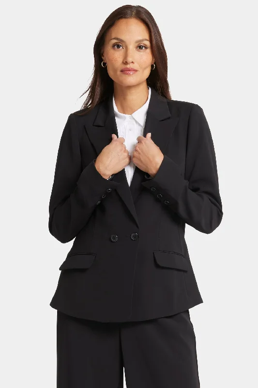Women's trench coats with a removable belt for customizable styling Modern Blazer Jacket - Black Women's trench coats with a removable belt for customizable styling Modern Blazer Jacket - Black