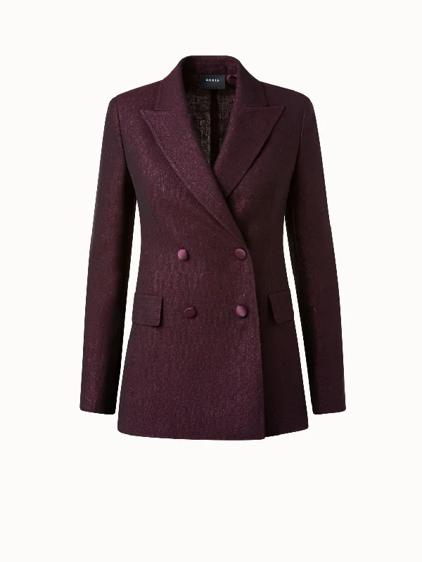Women's military - style jackets with epaulets for a tough and fashionable appearance Double Breasted Jacket in Wool Lurex Women's military - style jackets with epaulets for a tough and fashionable appearance Double Breasted Jacket in Wool Lurex