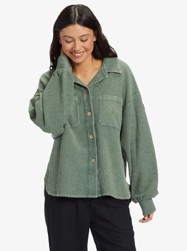 Women's cropped satin jackets in pastel shades for a glamorous evening out Off Duty Knit Shacket Overshirt - Agave Green Women's cropped satin jackets in pastel shades for a glamorous evening out Off Duty Knit Shacket Overshirt - Agave Green