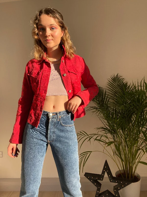 Women's pea coats in a plus - size fit for a flattering and warm winter coat Red Denim Jacket (S) Women's pea coats in a plus - size fit for a flattering and warm winter coat Red Denim Jacket (S)