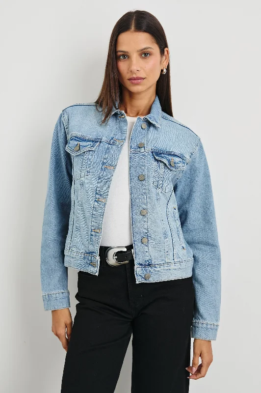 Women's cropped satin jackets in pastel shades for a glamorous evening out MULHOLLAND JACKET - ORIGINAL BLUE Women's cropped satin jackets in pastel shades for a glamorous evening out MULHOLLAND JACKET - ORIGINAL BLUE