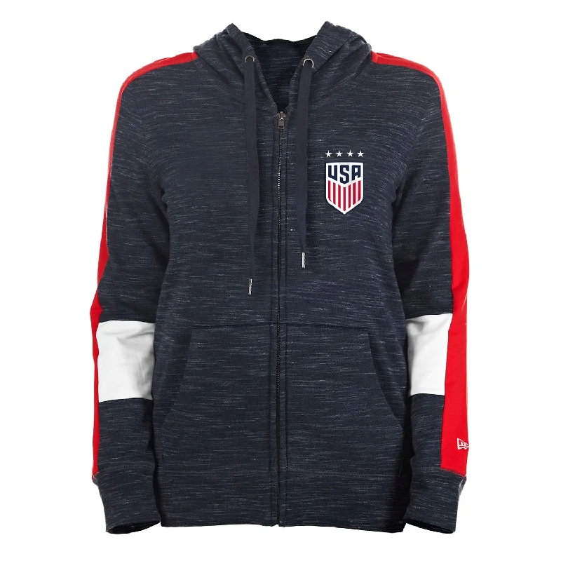 Women's bomber jackets with a holographic finish for a futuristic and eye - catching look Women's New Era USWNT Space Dye Hooded Jacket Women's bomber jackets with a holographic finish for a futuristic and eye - catching look Women's New Era USWNT Space Dye Hooded Jacket