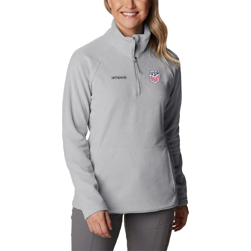 Women's cropped leather jackets with a fringe detail for a western - inspired outfit Women's Columbia USMNT Ali Peak 1/2 Zip Grey Fleece Women's cropped leather jackets with a fringe detail for a western - inspired outfit Women's Columbia USMNT Ali Peak 1/2 Zip Grey Fleece