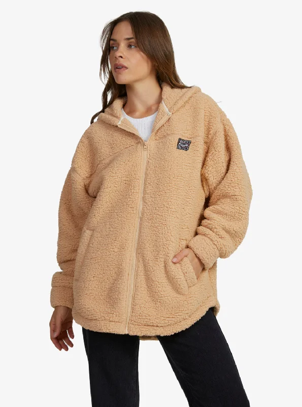 Women's cropped down jackets in bold colors for a sporty and fashionable winter outfit Weekend Plans Polar Zip-Up Fleece - Hazelnut Women's cropped down jackets in bold colors for a sporty and fashionable winter outfit Weekend Plans Polar Zip-Up Fleece - Hazelnut