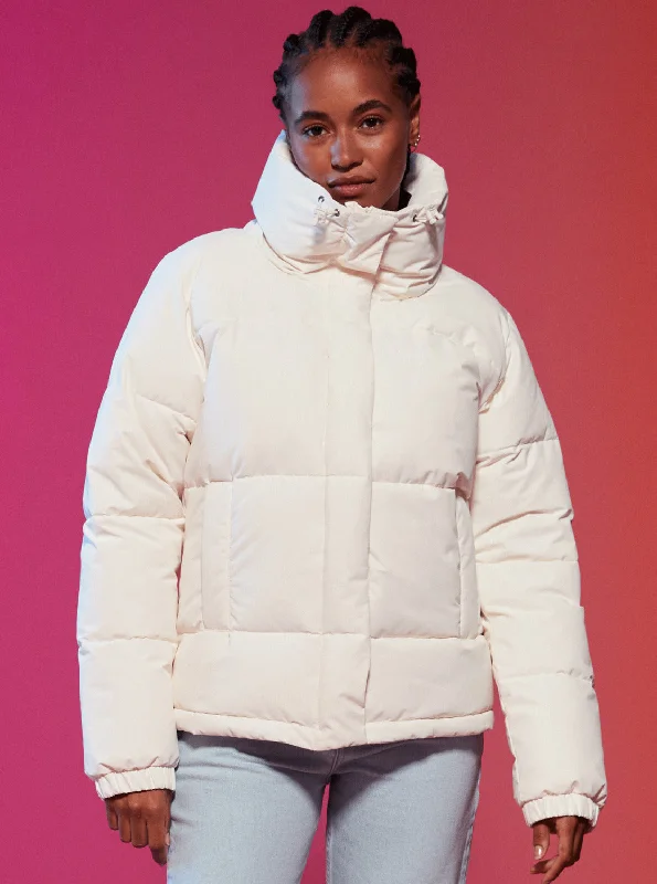 Women's quilted puffer jackets in a cropped silhouette for a modern twist Winter Rebel Winter Bomber Jacket - Egret Women's quilted puffer jackets in a cropped silhouette for a modern twist Winter Rebel Winter Bomber Jacket - Egret