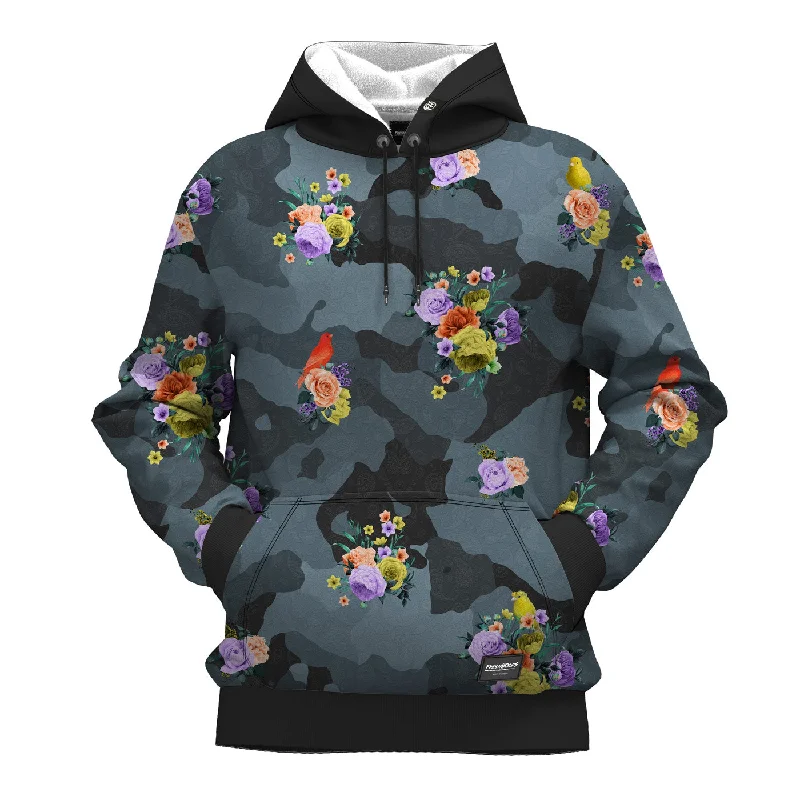 Women's sweatshirt with a mesh panel insert for breathability during workouts Camo Flower Hoodie Women's sweatshirt with a mesh panel insert for breathability during workouts Camo Flower Hoodie