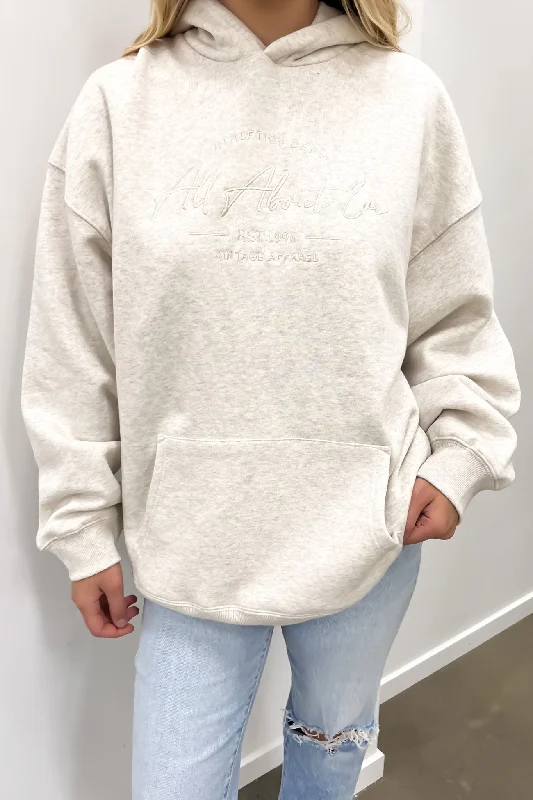 Women's crew - neck sweatshirt in a heather gray shade for a classic and versatile option Classic Hoody Oatmeal Women's crew - neck sweatshirt in a heather gray shade for a classic and versatile option Classic Hoody Oatmeal