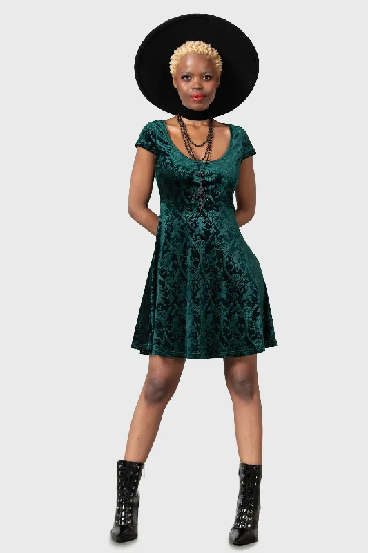 Sheath Women Dress with a Tailored Fit for a Professional Look Devilry Skater Dress [EMERALD]
