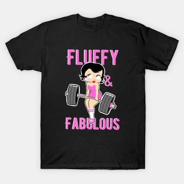 Women's hoodie with a kangaroo pocket and a pom - pom drawstring for added charm Fluffy and fabulous fitness women's regular tshirt