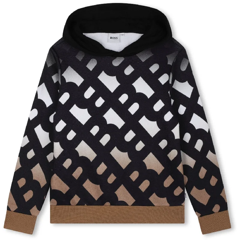 Women's oversized cropped hoodie with drawstrings for a trendy look Hugo Boss Black Hooded Crewneck Women's oversized cropped hoodie with drawstrings for a trendy look Hugo Boss Black Hooded Crewneck