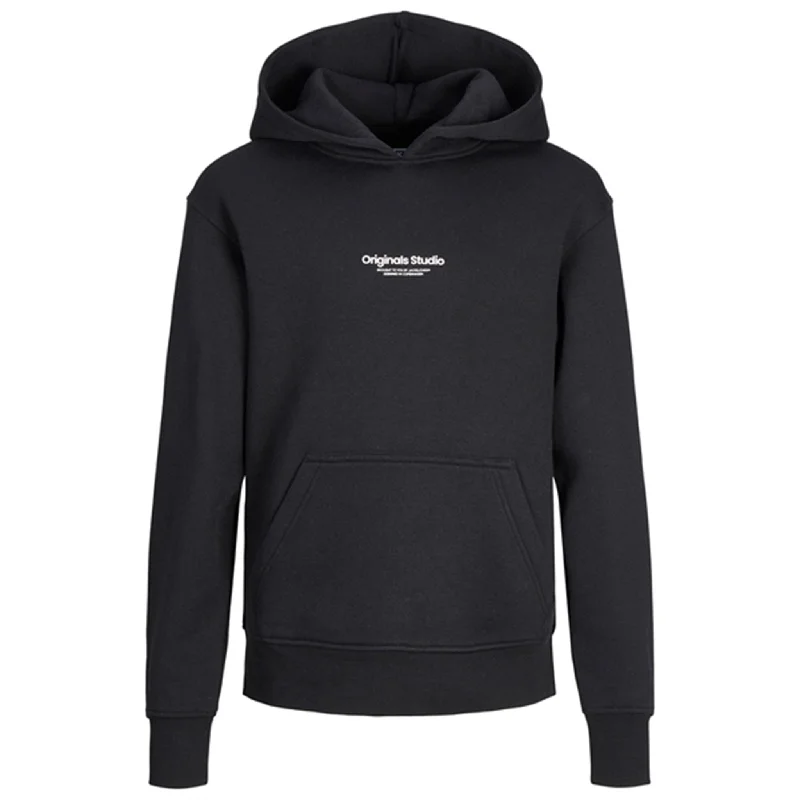 Women's zip - front sweatshirt with contrast stitching for a sporty aesthetic Jack & Jones Junior Black Vesterbro Sweat Hoodie Noos Women's zip - front sweatshirt with contrast stitching for a sporty aesthetic Jack & Jones Junior Black Vesterbro Sweat Hoodie Noos