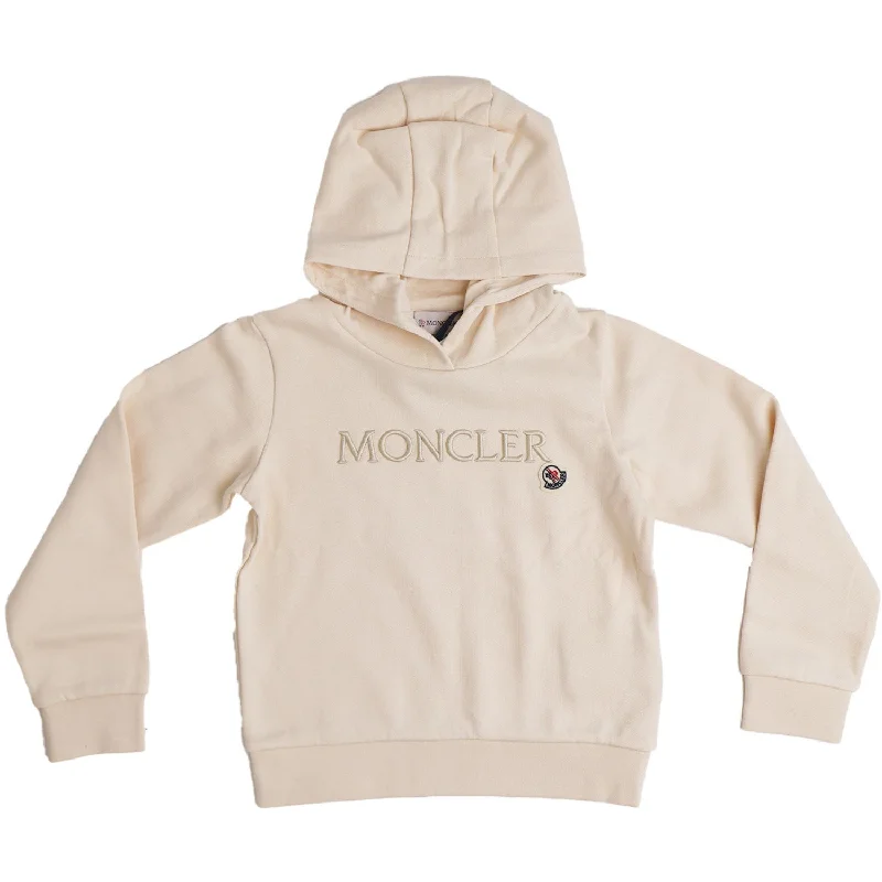Women's pullover hoodie with a side slit for a modern and relaxed fit Moncler Cream Hoodie Sweater Women's pullover hoodie with a side slit for a modern and relaxed fit Moncler Cream Hoodie Sweater