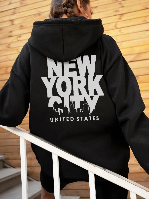Women's color - block hoodie combining bold hues for a fashion - forward statement New York Hoodie