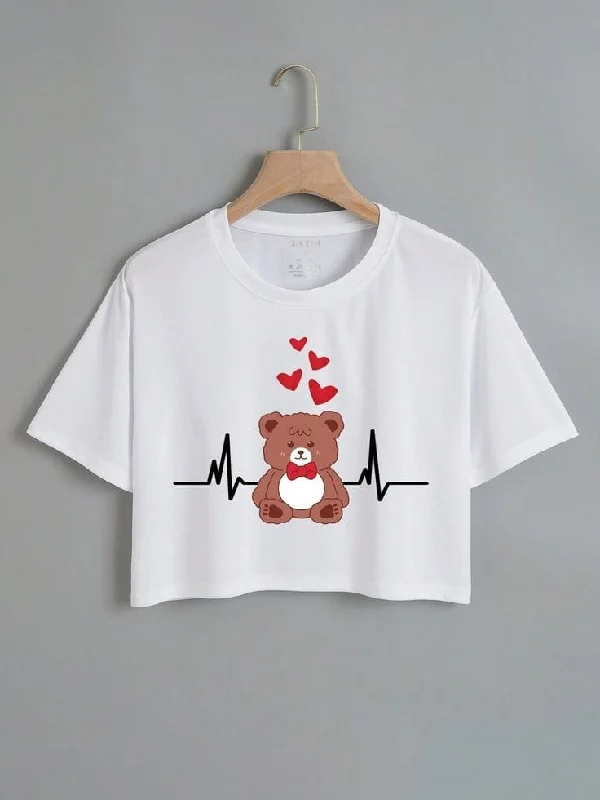 Women's color - block hoodie combining bold hues for a fashion - forward statement Teddy bear women's crop top oversized