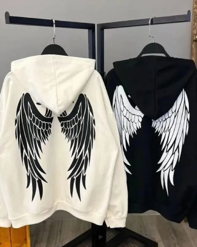 Women's hoodie with a detachable hood for customizable styling Wings Hoodie