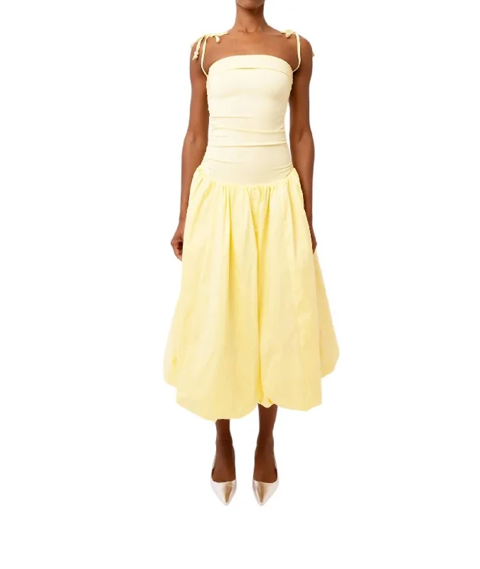 Mermaid - Style Women Dress with a Fitted Silhouette for Special Occasions Mermaid - Style Women Dress with a Fitted Silhouette for Special Occasions Alexa Puffball Dress In Yellow Mermaid - Style Women Dress with a Fitted Silhouette for Special Occasions Mermaid - Style Women Dress with a Fitted Silhouette for Special Occasions Alexa Puffball Dress In Yellow