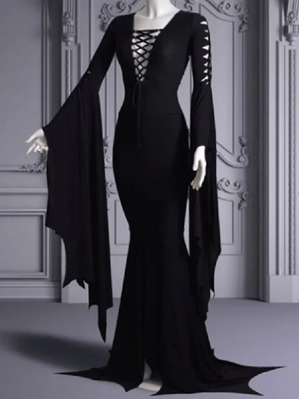 Shift Women Dress with a Simple and Classic Design for Everyday Wear Shift Women Dress with a Simple and Classic Design for Everyday Wear Halloween Gothic V-Neck Sexy Dress
