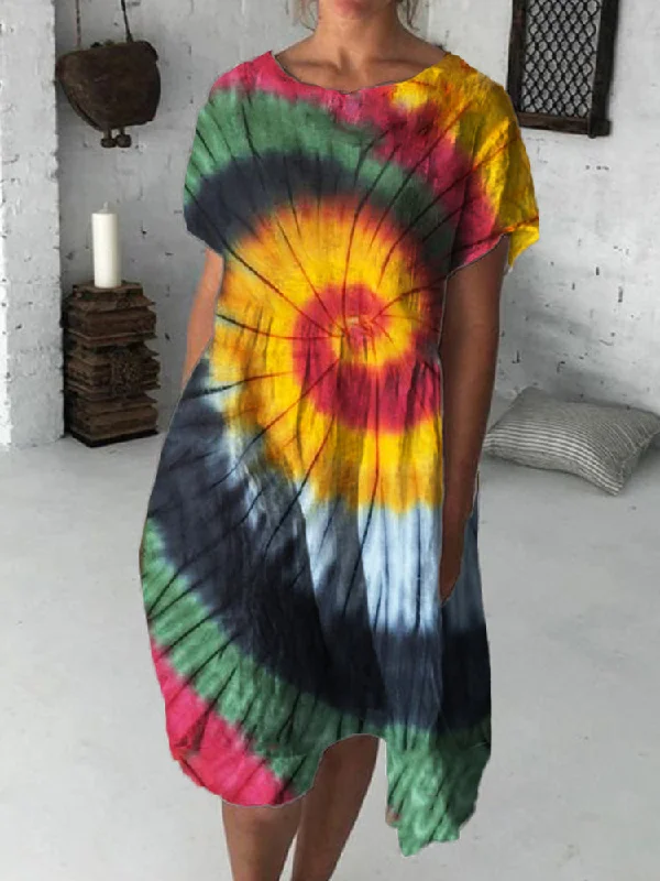 Ruffled Women Dress with Multiple Layers for a Playful and Girly Style Ruffled Women Dress with Multiple Layers for a Playful and Girly Style Halloween Inspired Spiral Tie Dye Midi Dress
