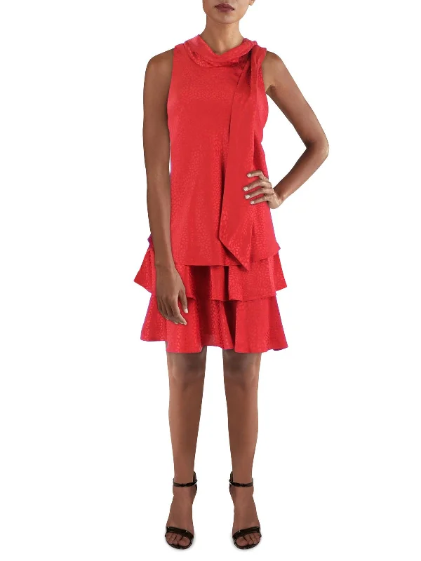 Empire Waist Women Dress to Accentuate the Bust and Conceal the Waist Empire Waist Women Dress to Accentuate the Bust and Conceal the Waist Petites Womens Embossed Tiered Mini Fit & Flare Dress