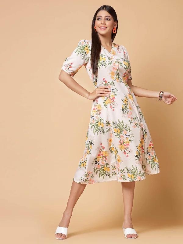 Mermaid - Style Women Dress with a Fitted Silhouette for Special Occasions Mermaid - Style Women Dress with a Fitted Silhouette for Special Occasions White Floral Printed Puffed Sleeves A-Line Midi Dress Mermaid - Style Women Dress with a Fitted Silhouette for Special Occasions Mermaid - Style Women Dress with a Fitted Silhouette for Special Occasions White Floral Printed Puffed Sleeves A-Line Midi Dress