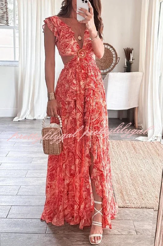 Halter Neck Women Dress to Show Off the Shoulders and Neckline Halter Neck Women Dress to Show Off the Shoulders and Neckline Boldest Bloom Floral Printed Ruffle Sleeve Cutout Maxi Dress Halter Neck Women Dress to Show Off the Shoulders and Neckline Halter Neck Women Dress to Show Off the Shoulders and Neckline Boldest Bloom Floral Printed Ruffle Sleeve Cutout Maxi Dress