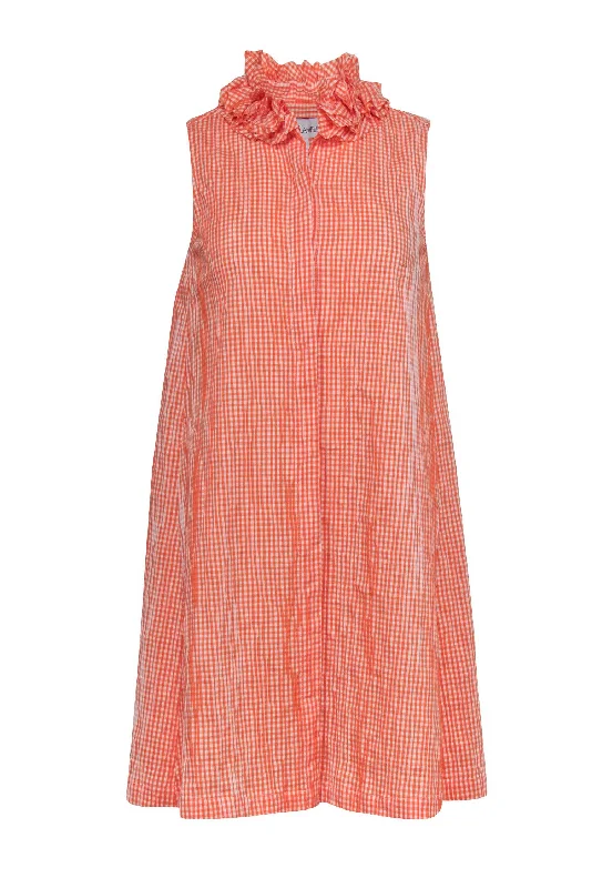 Wrap - Style Women Dress with Adjustable Fit for All Body Types Wrap - Style Women Dress with Adjustable Fit for All Body Types Sara Campbell - Orange Gingham A-Line Cotton Shirtdress w/ Ruffle Collar Sz S Wrap - Style Women Dress with Adjustable Fit for All Body Types Wrap - Style Women Dress with Adjustable Fit for All Body Types Sara Campbell - Orange Gingham A-Line Cotton Shirtdress w/ Ruffle Collar Sz S