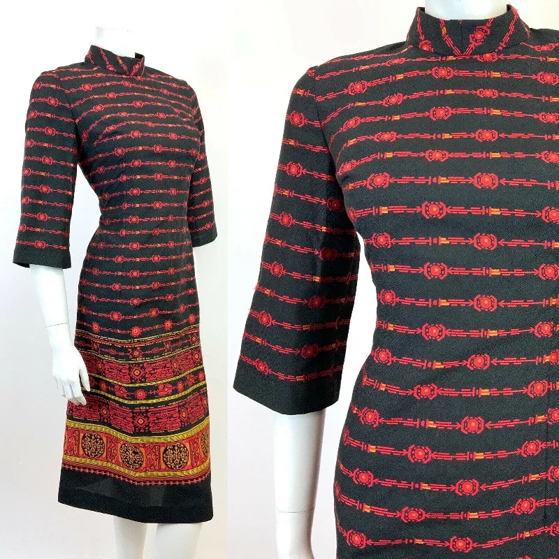 Backless Women Dress for a Sexy and Alluring Look at Evening Events Backless Women Dress for a Sexy and Alluring Look at Evening Events VINTAGE 60s 70s BLACK RED GOLD STRIPED AZTEC GEOMETRIC SHIFT DRESS 10 12