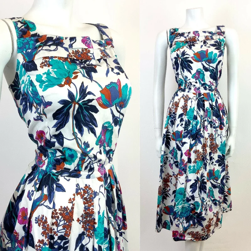 Mermaid - Style Women Dress with a Fitted Silhouette for Special Occasions Mermaid - Style Women Dress with a Fitted Silhouette for Special Occasions VINTAGE 60s 70s WHITE BLUE BROWN FLORAL SLEEVELESS SWING SUMMER DRESS 10 12