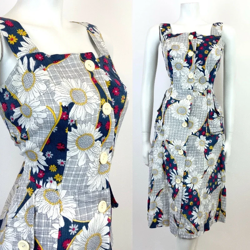 Long - Sleeve Women Dress in Velvet for a Luxurious Winter Look Long - Sleeve Women Dress in Velvet for a Luxurious Winter Look VTG 60s 70s WHITE BLUE RED FLORAL DAISY GRID CHECKED PINAFORE APRON SUNDRESS 10
