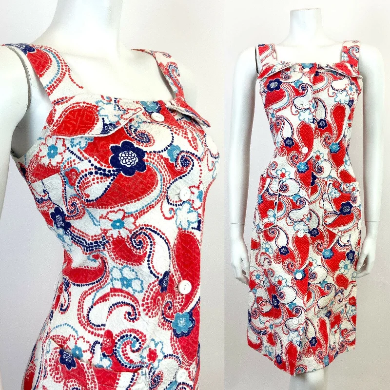 Plus Size Women Dress with a Flattering A - Line Cut for Comfort and Style Plus Size Women Dress with a Flattering A - Line Cut for Comfort and Style VTG 60s 70s WHITE RED BLUE FLORAL DOTTY PAISLEY PSYCHEDELIC MOD SUNDRESS 8 10