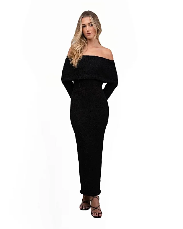Maxi dresses with off - the - shoulder styles for a romantic and breezy look ANDY MAXI DRESS - BLACK