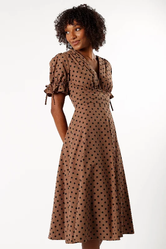 Maxi dresses with beaded embellishments for a fancy and luxurious event Charlie Midi Dress - Camel/Black