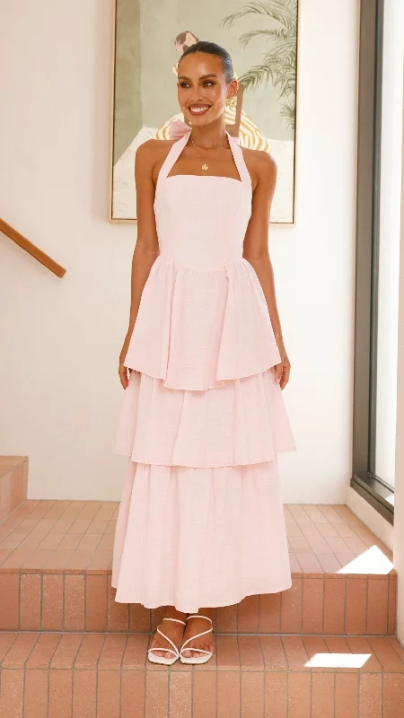 Polyester maxi dresses for easy - care and durability Danais Maxi Dress - Pink