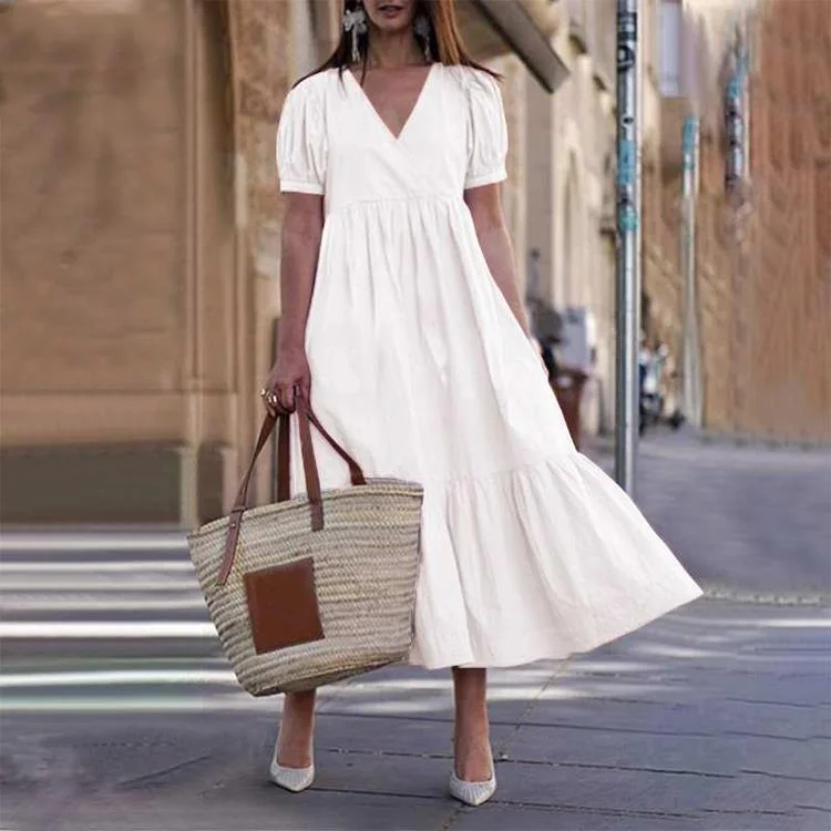 Polyester maxi dresses for easy - care and durability Follow My Lead Tiered Maxi Dress - Off White Polyester maxi dresses for easy - care and durability Follow My Lead Tiered Maxi Dress - Off White