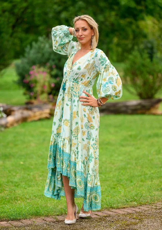 Maxi dresses with side slits for a touch of allure Francesca Green Paloma Dress