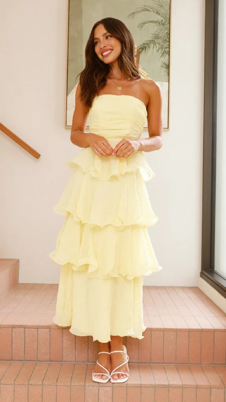 Maxi dresses with mesh panels for a sexy and trendy appearance Lanica Maxi Dress - Yellow Maxi dresses with mesh panels for a sexy and trendy appearance Lanica Maxi Dress - Yellow