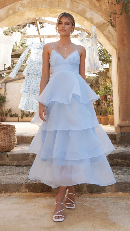 Maxi dresses with a pleated skirt for a timeless and elegant appearance Shayla Maxi Dress - Blue Maxi dresses with a pleated skirt for a timeless and elegant appearance Shayla Maxi Dress - Blue