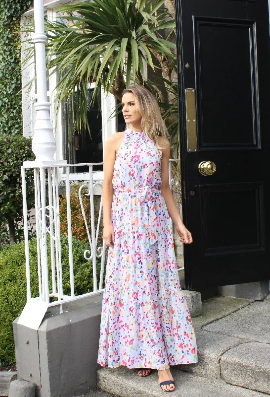 Linen maxi dresses for a breathable and lightweight summer option Tiered Hem Colour Bloom Dress
