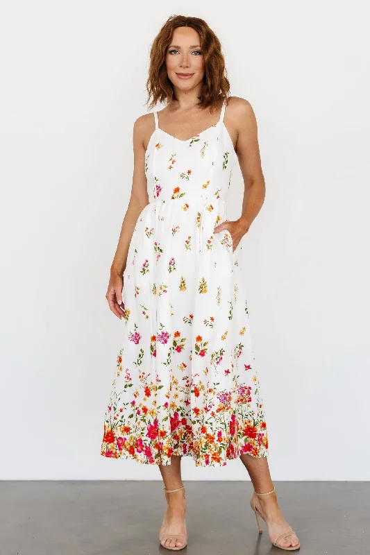 High - low midi dresses with geometric patterns for a modern party Daniella Tank Dress | Off White Floral High - low midi dresses with geometric patterns for a modern party Daniella Tank Dress | Off White Floral