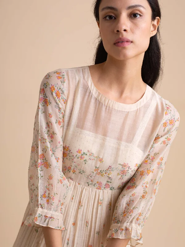 A - line midi dresses with floral prints for spring brunches Herb Country Dress