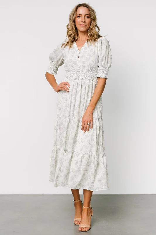 Wrap - style midi dresses in silk for a sophisticated office look Miriam Midi Dress | Light Sage Floral Wrap - style midi dresses in silk for a sophisticated office look Miriam Midi Dress | Light Sage Floral