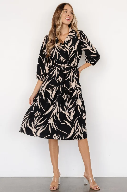 Midi dresses with pleated skirts for a timeless and elegant appeal Riverside Midi Dress | Navy + Taupe Midi dresses with pleated skirts for a timeless and elegant appeal Riverside Midi Dress | Navy + Taupe
