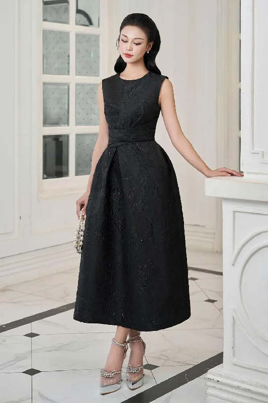 Midi dresses with one - shoulder designs for a modern and asymmetric style Spectra A-line Draped Jacquard Midi Dress Midi dresses with one - shoulder designs for a modern and asymmetric style Spectra A-line Draped Jacquard Midi Dress