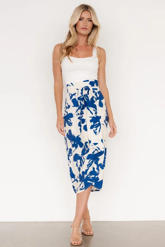 Midi dresses with embroidered accents for a unique and detailed design Vista Wrap Midi Skirt | Blue Print Midi dresses with embroidered accents for a unique and detailed design Vista Wrap Midi Skirt | Blue Print