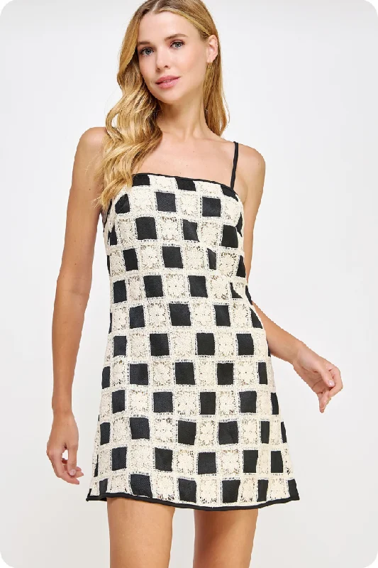 Mini dresses with embroidered details for a unique touch Bowie Crochet Mini Dress